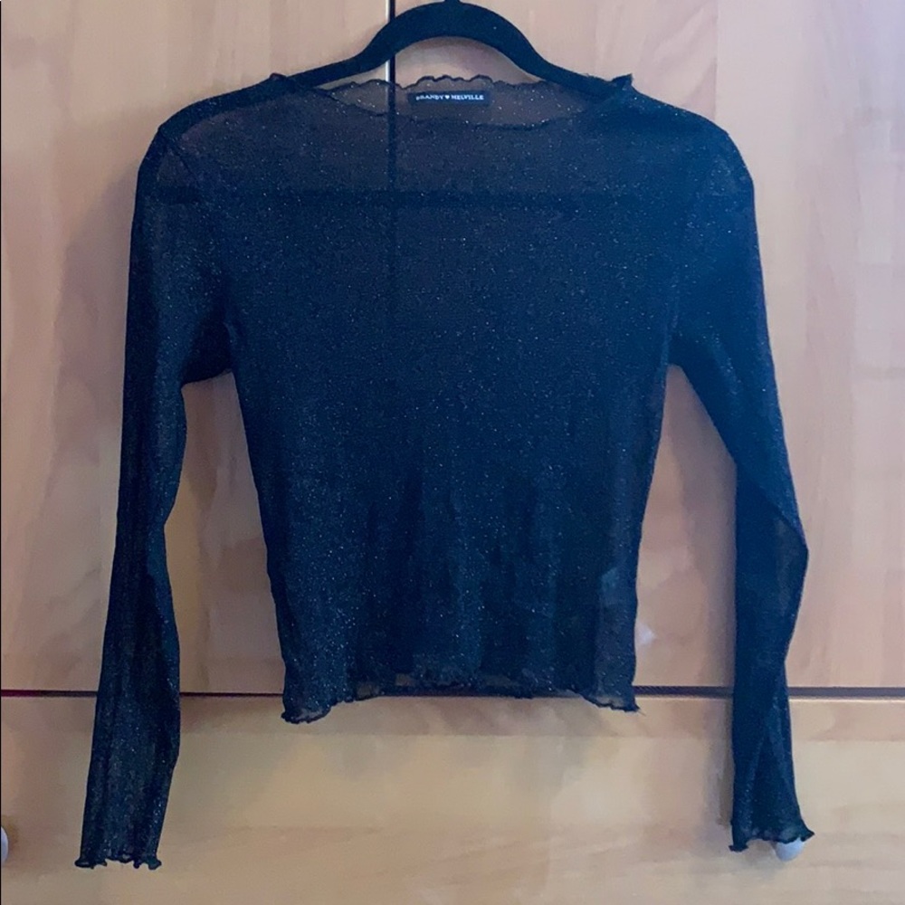 Black Sparkle Top by Brandy Melville